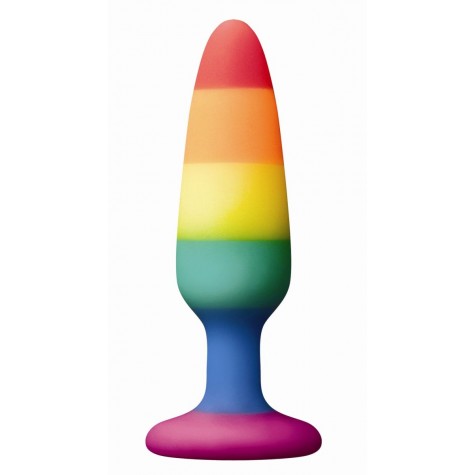 Радужная пробка Colours Pride Edition Pleasure Plug Small - 11 см.