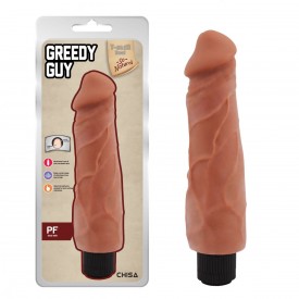 Кофейный вибратор-реалистик Greedy Guy - 24 см.