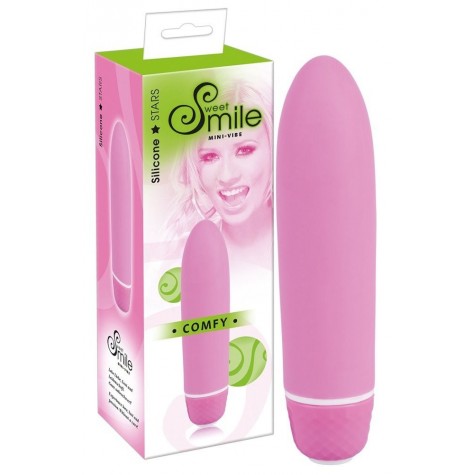 Розовый вибратор Smile Mini Comfy - 13 см.