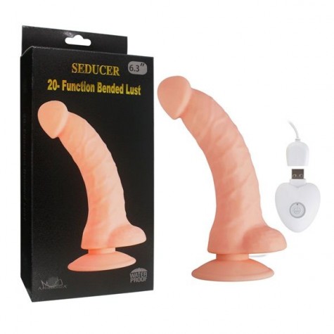 Телесный вибратор SEDUCER 20 Function Bended Lust - 17,5 см.