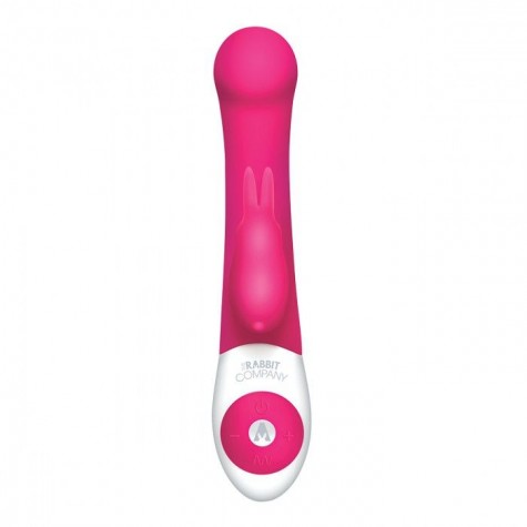 Розовый стимулятор G-точки с клиторальным отростком The G-spot Rabbit - 22 см.